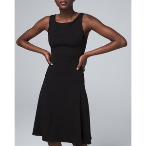 White House Black Market Seasonless Fit-and-Flare Black Pleated Dress, Size 8P
